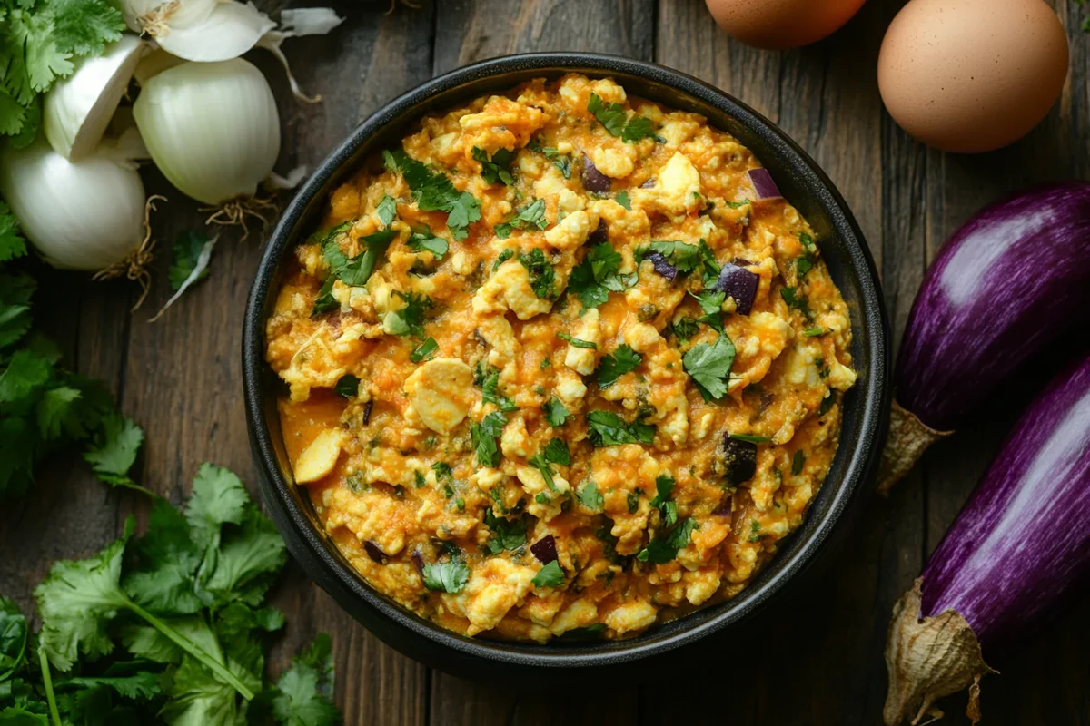 Delicious bharta recipe egg ready to be enjoyed.