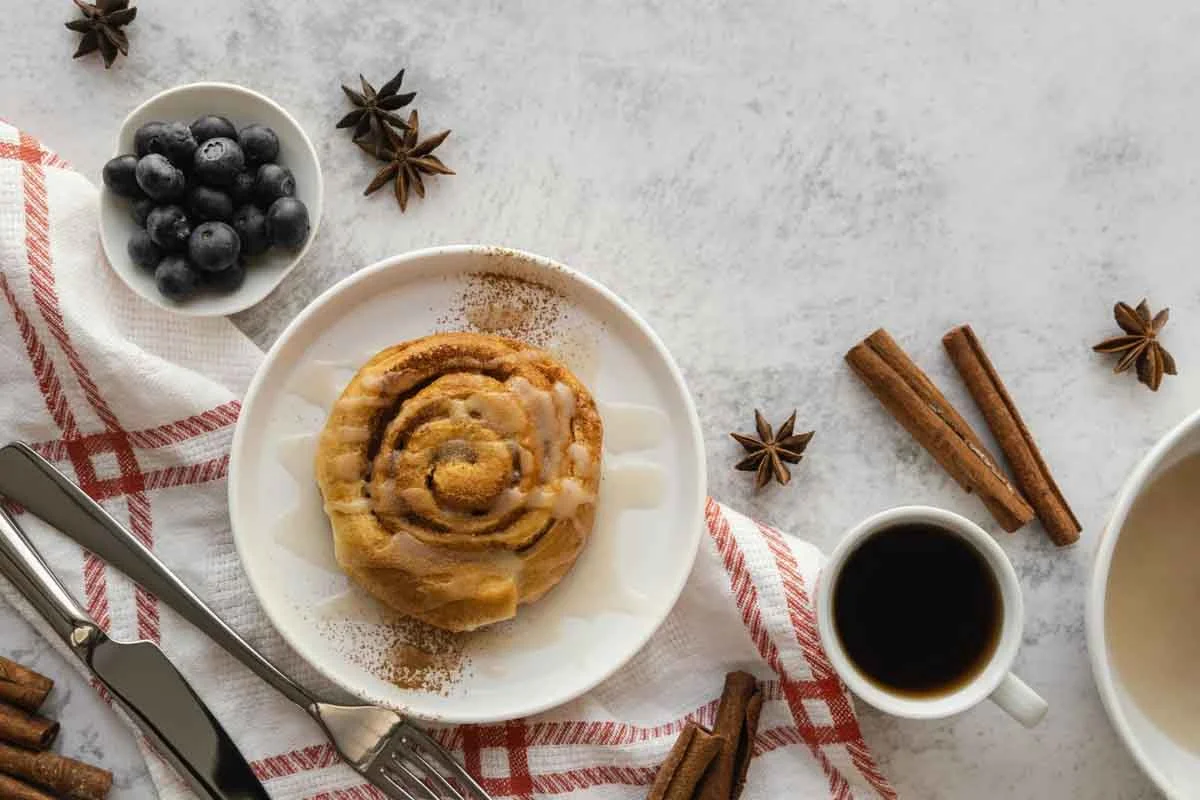 Delicious sourdough cinnamon rolls recipe fresh from the oven.