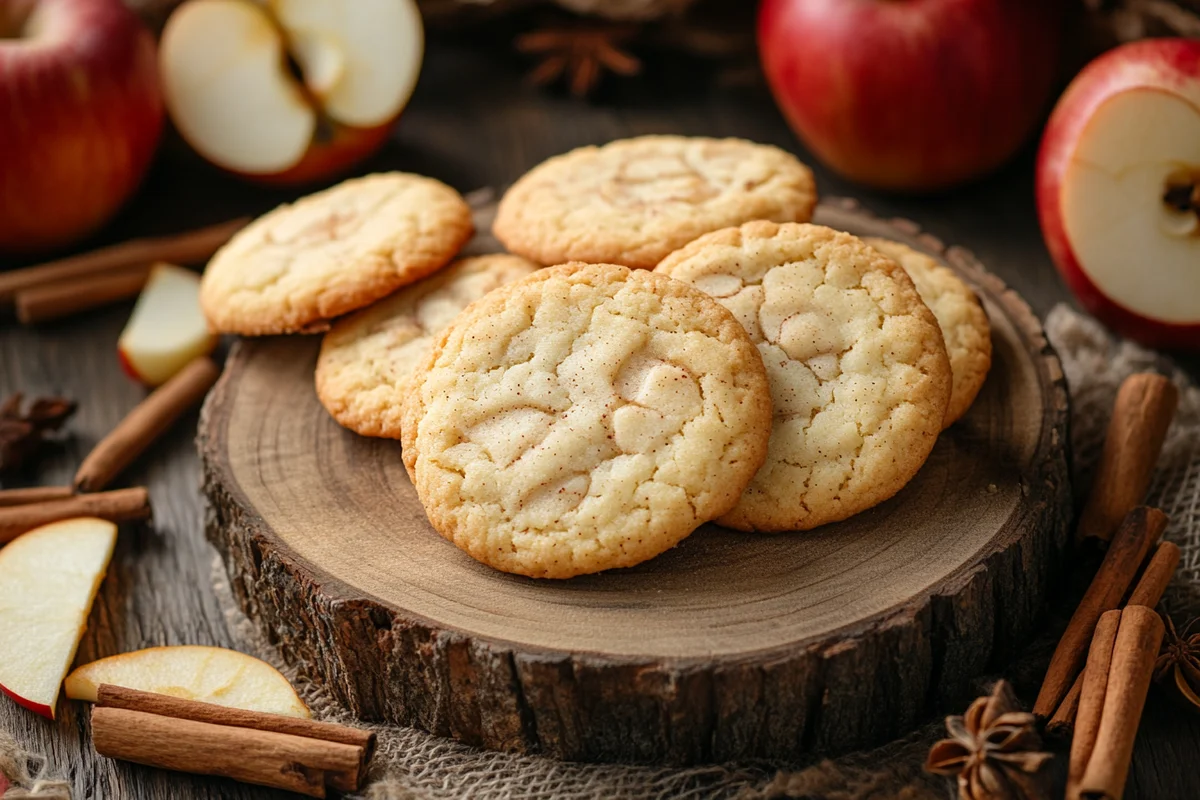 Delicious homemade apple cookies recipe on a cooling rack.