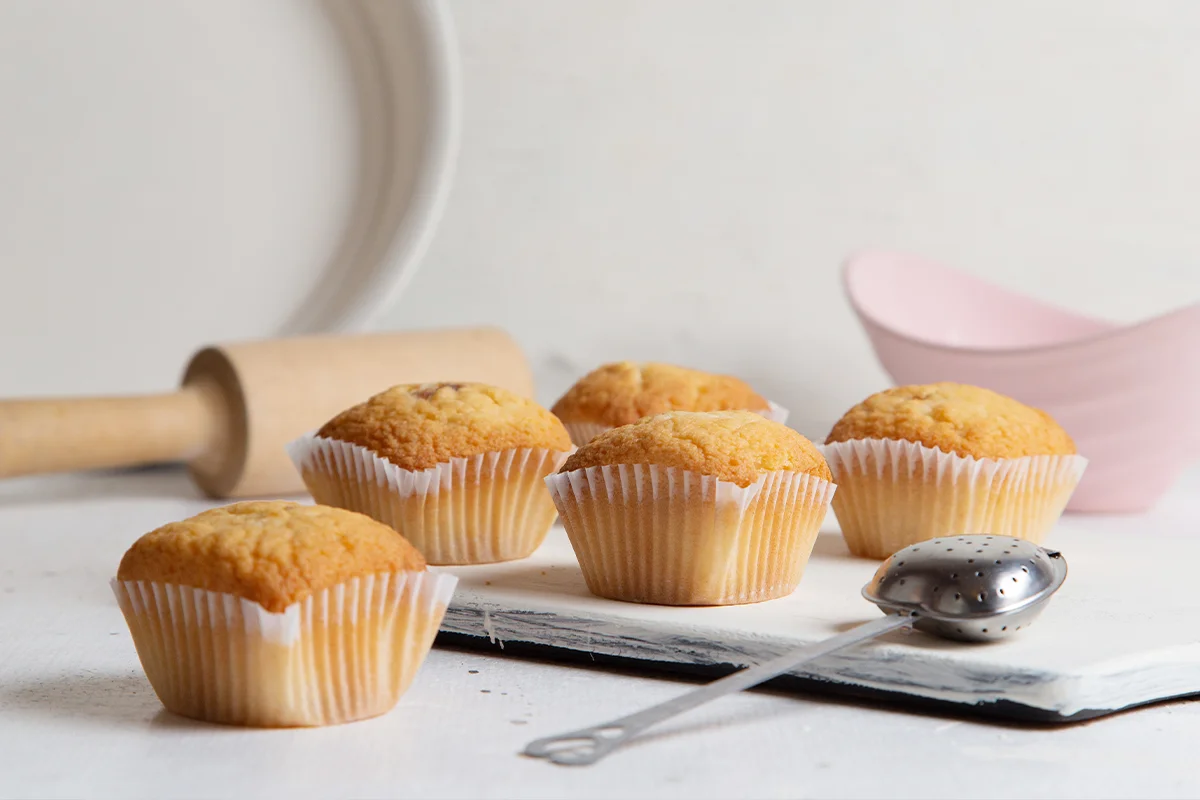 Mini banana muffin calories close up on a plate