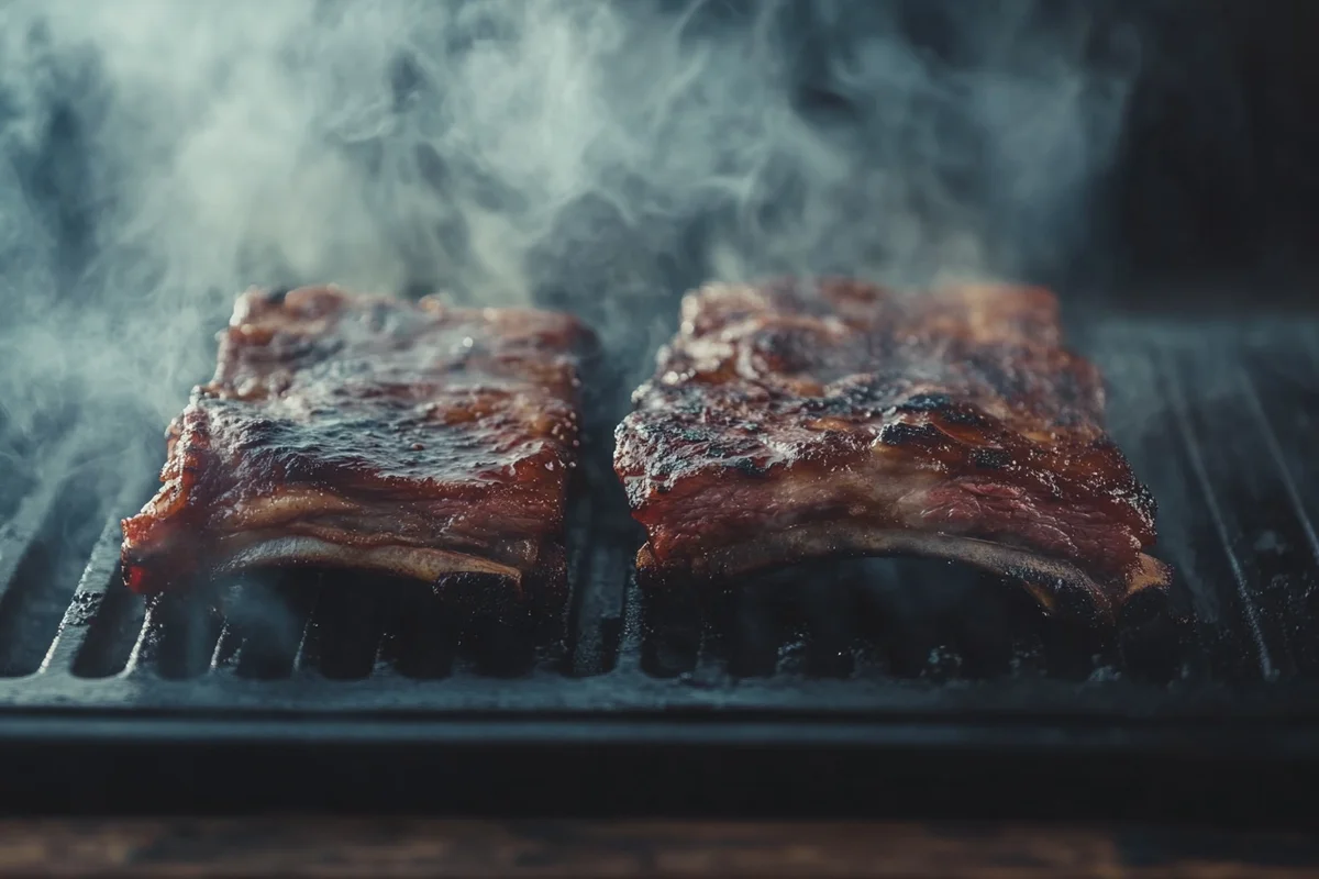 Delicious smoked ribs cooked using pellet smoker recipes.