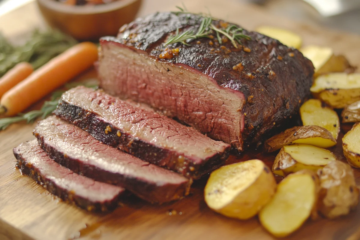 Beef arm roast prepared following a specific beef arm roast recipe.
