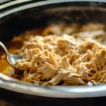 Chicken breast slow cooker meal, ready to serve.