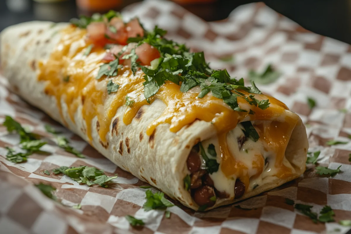 Delicious bean and cheese burrito recipe.