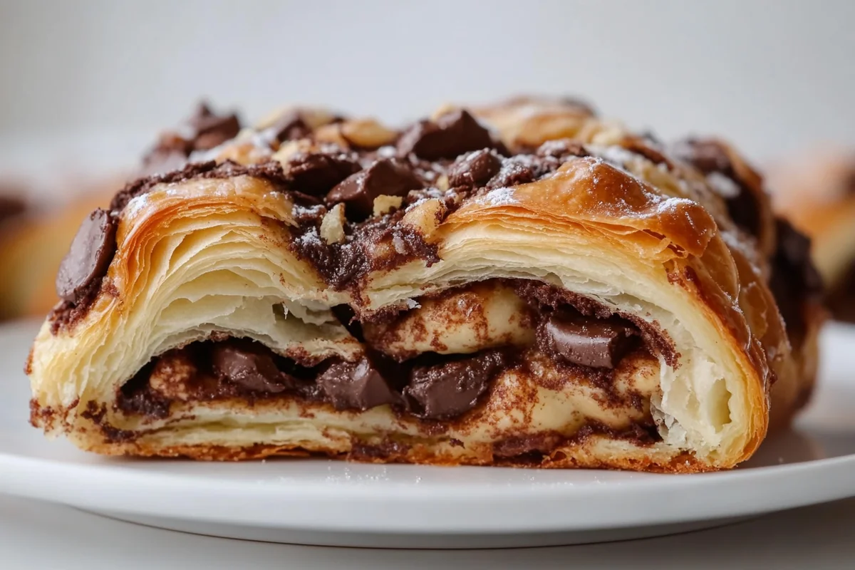 Delicious Cookie Croissant on a white plate.