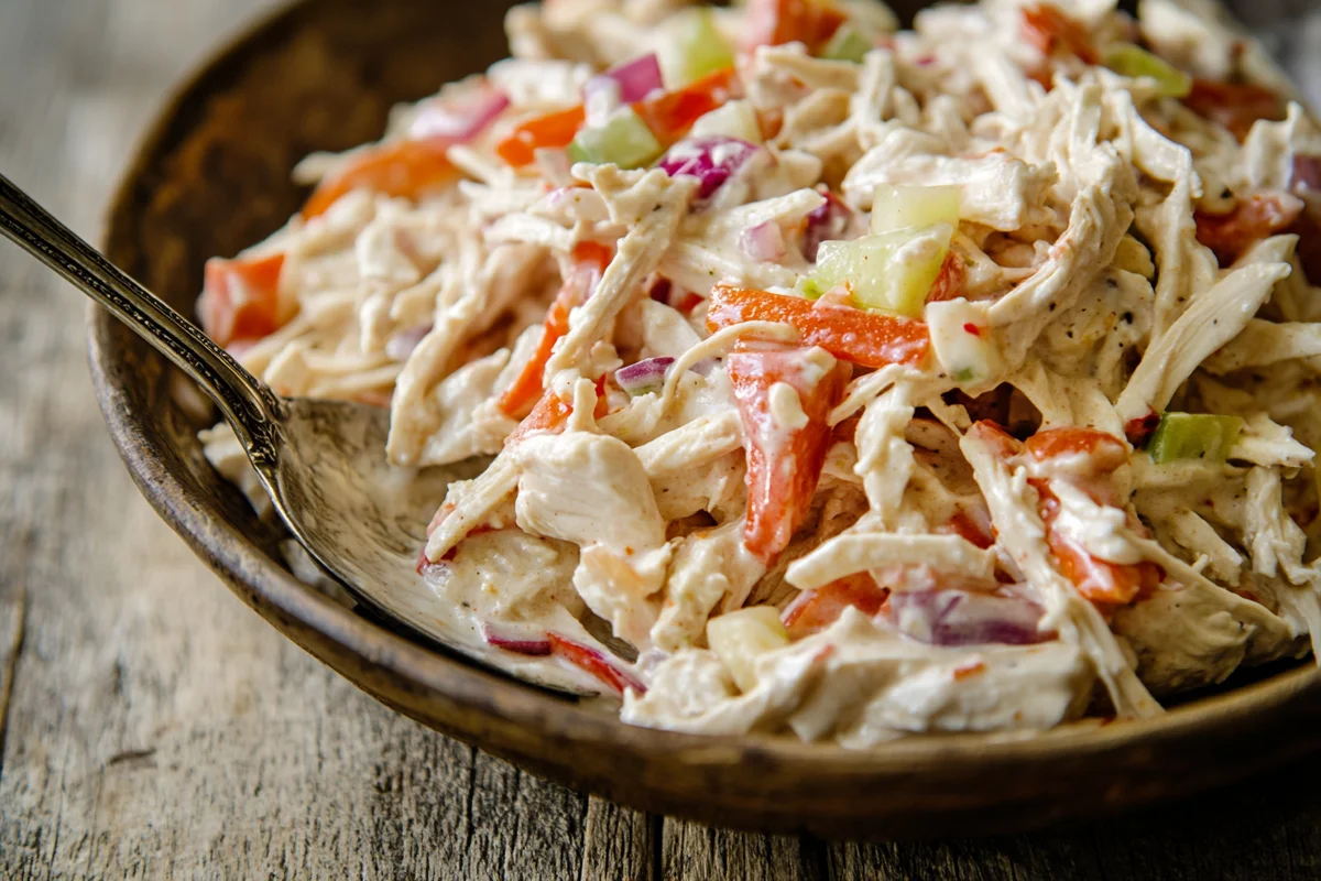 Fresh and flavorful mexican chicken salad recipe ready to serve.