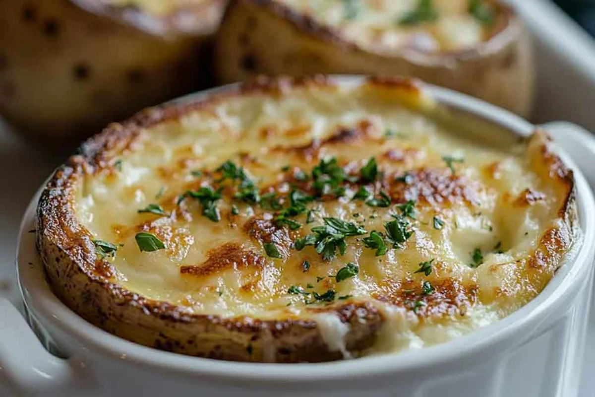 Leftover baked potato recipes presented beautifully.