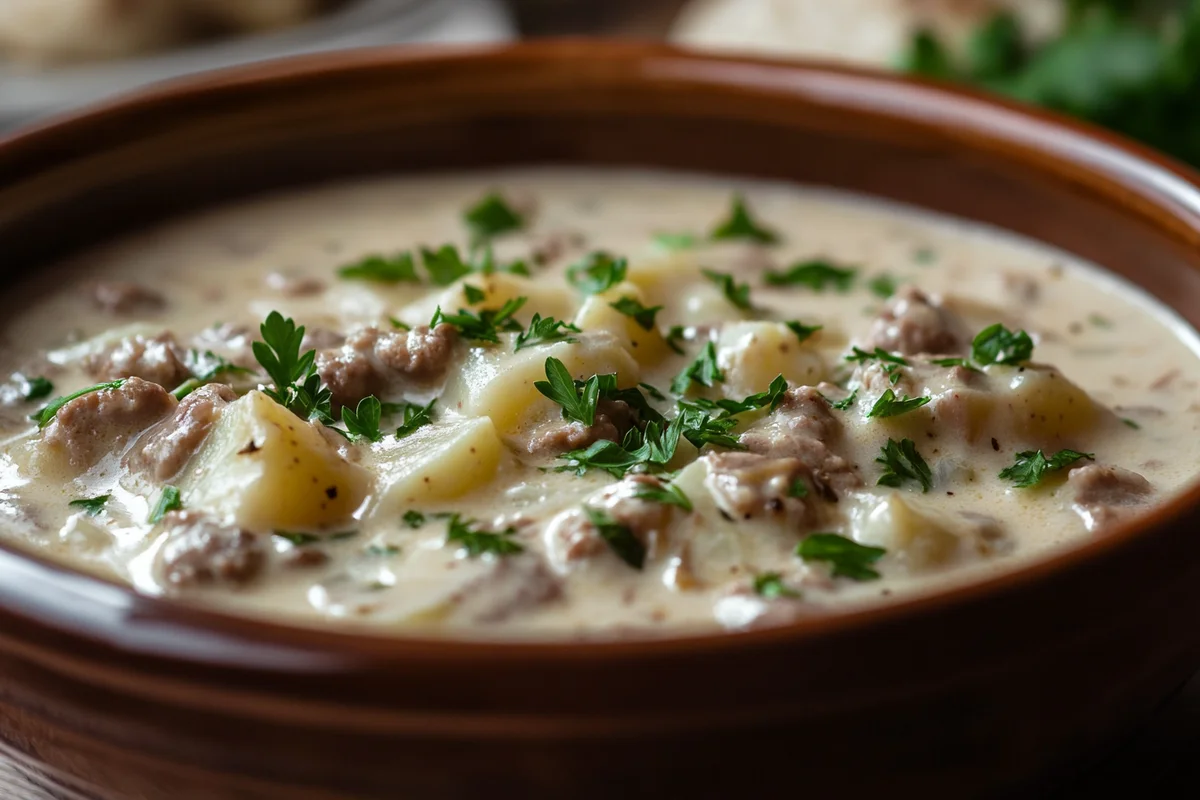 Bowl of delicious stewed potatoes recipe.
