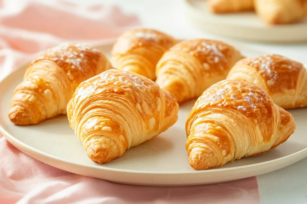 Delicious Cookie Croissant on a white plate.