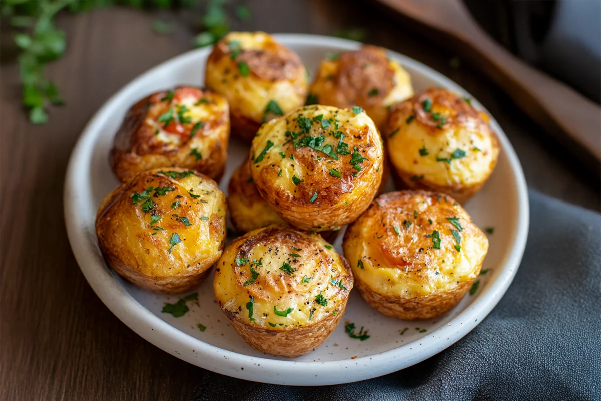 Delicious homemade protein egg bites ready to eat.