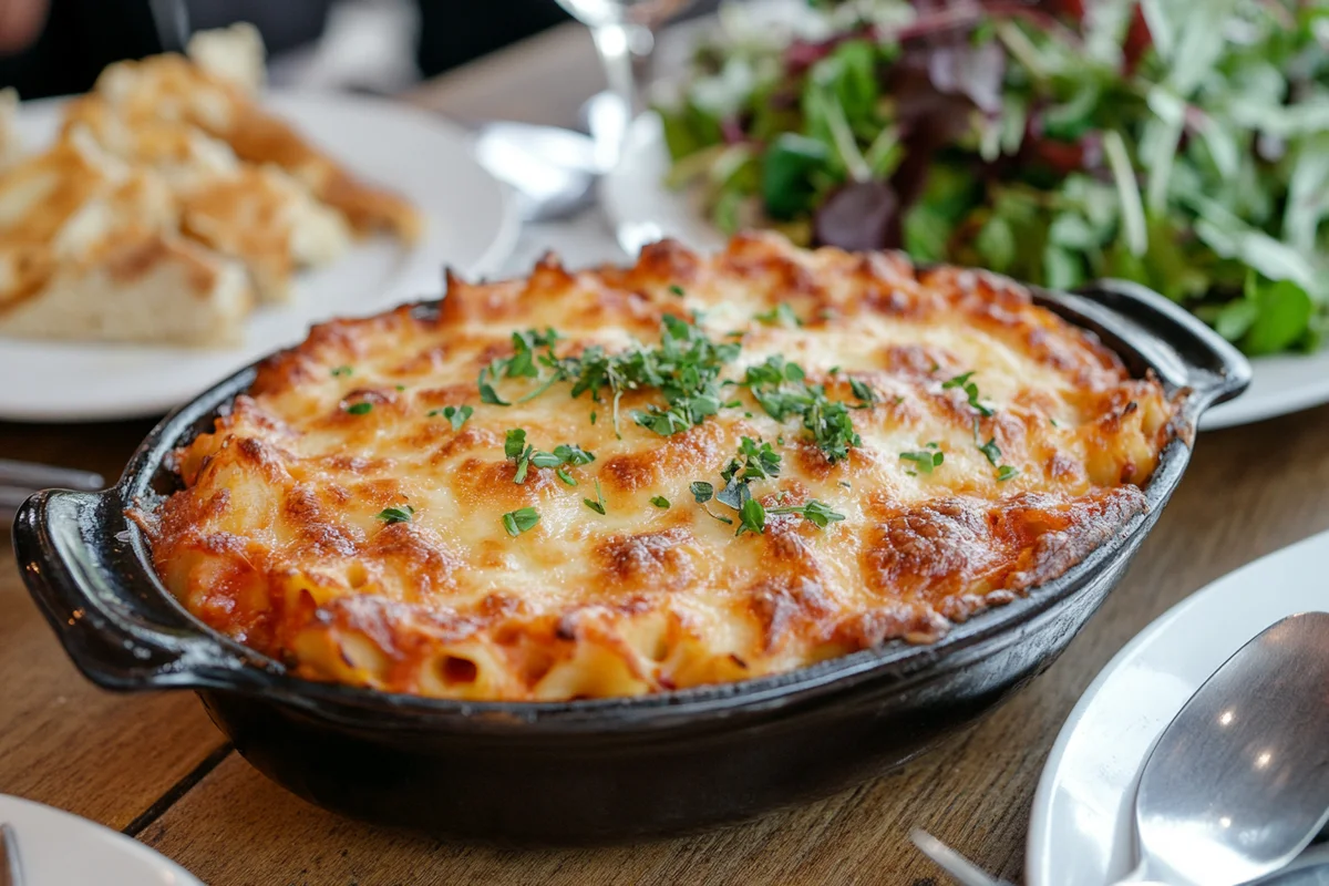 A delicious plate of how many calories in baked ziti.