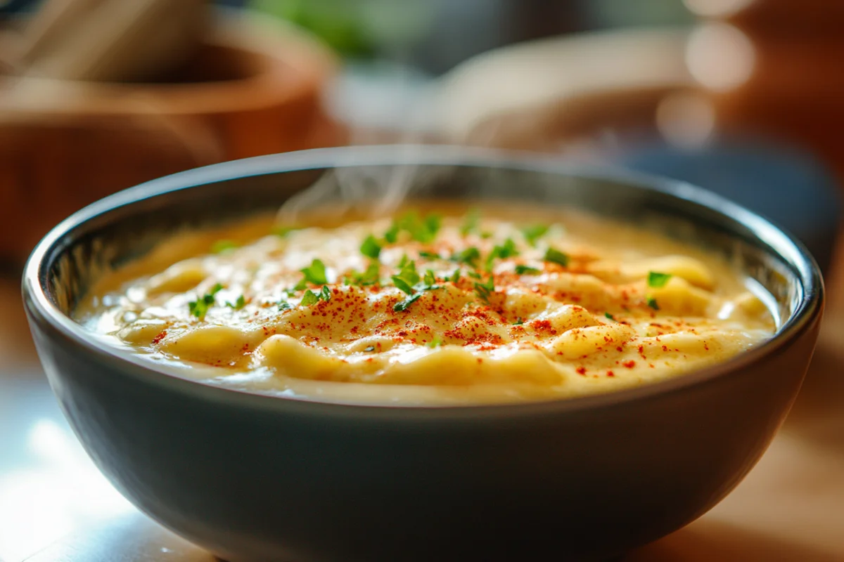 Egg noodles in cheese sauce, creamy and delicious.
