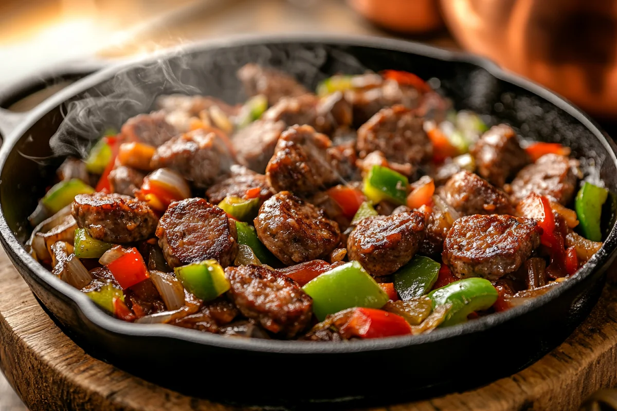 Beef sausage recipes for a quick lunch.