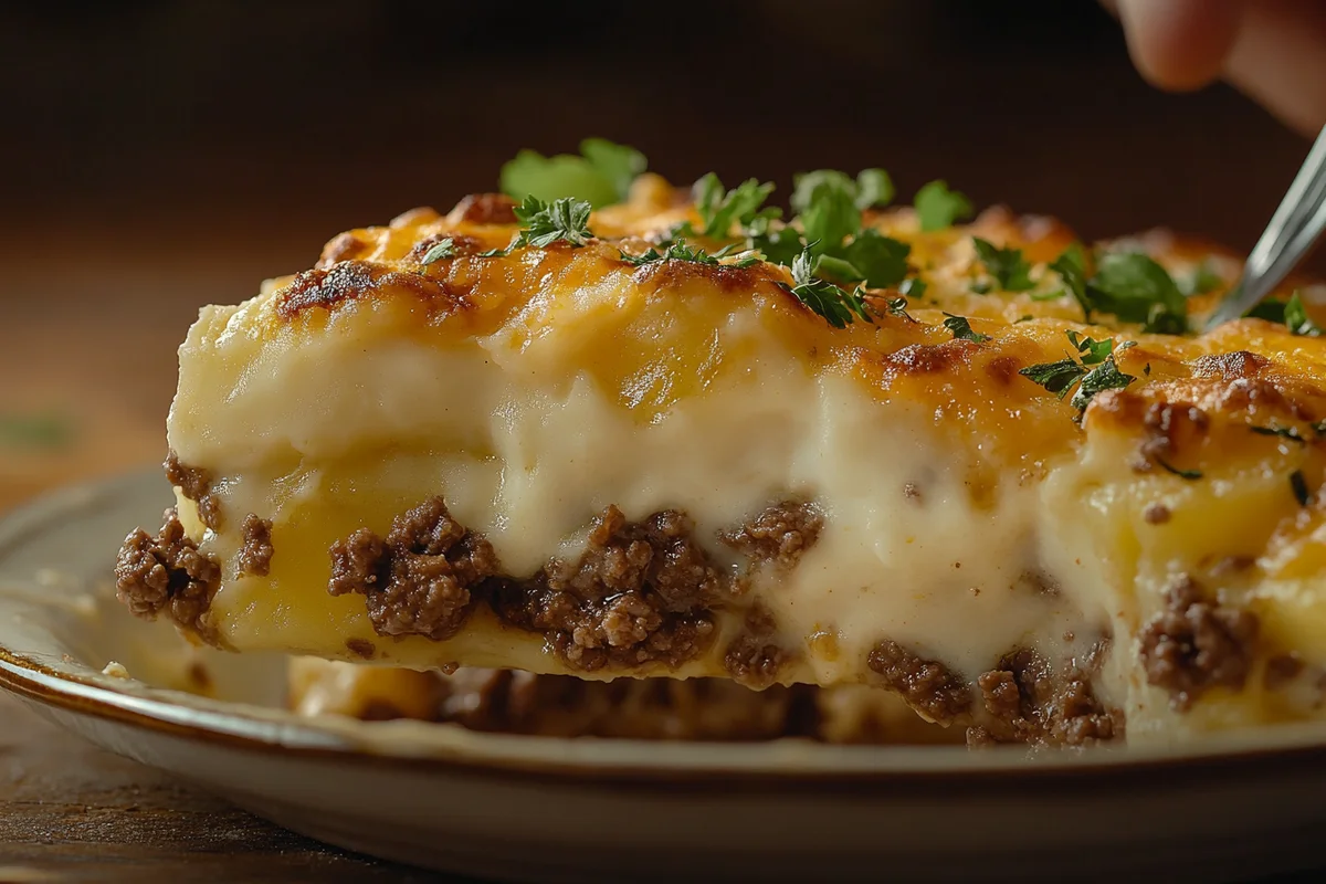 Ground Beef & Potato Casserole – a hearty and delicious meal.