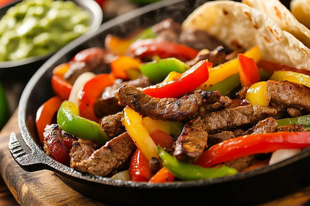 Delicious homemade fajitas de res.