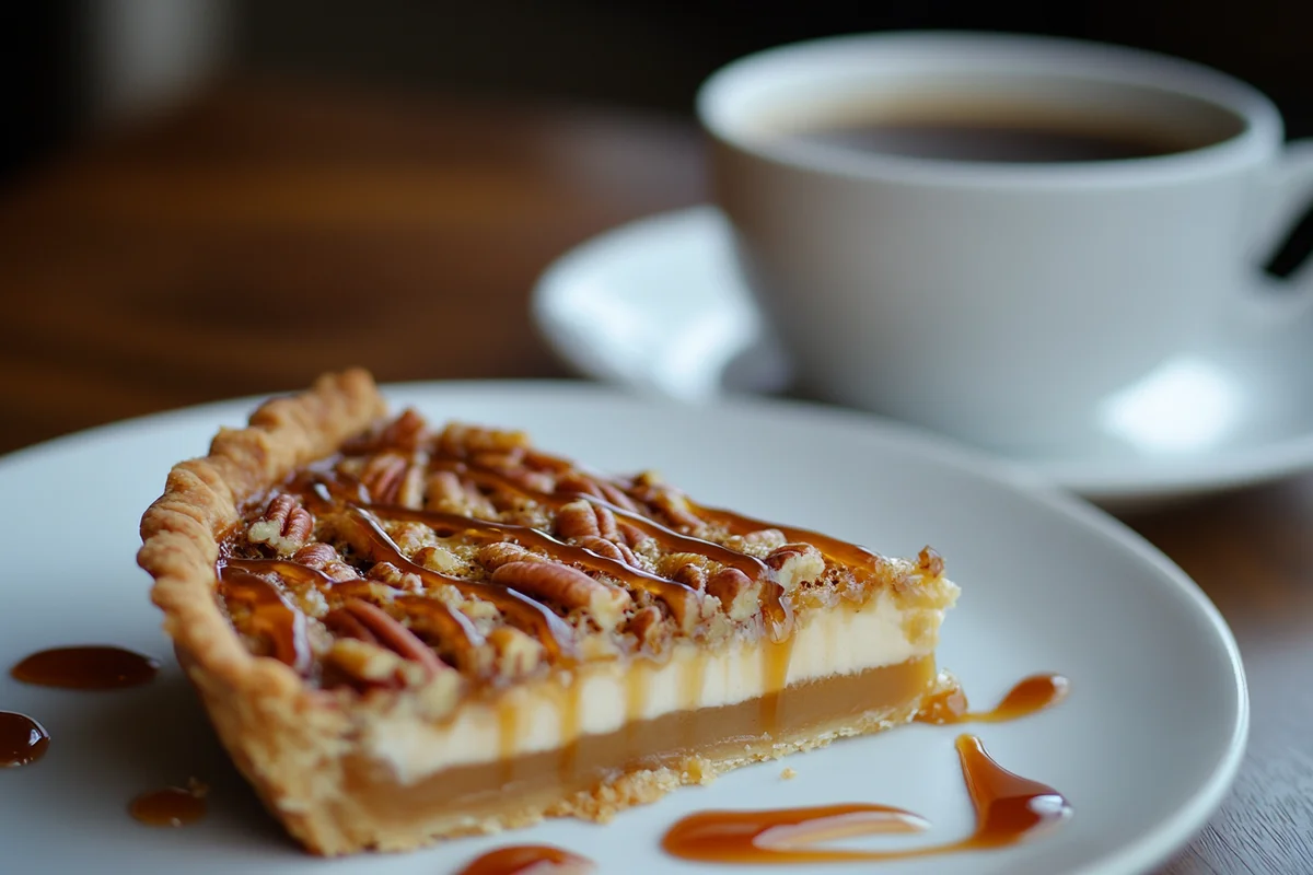 Condensed milk pecan pie, a rich dessert.