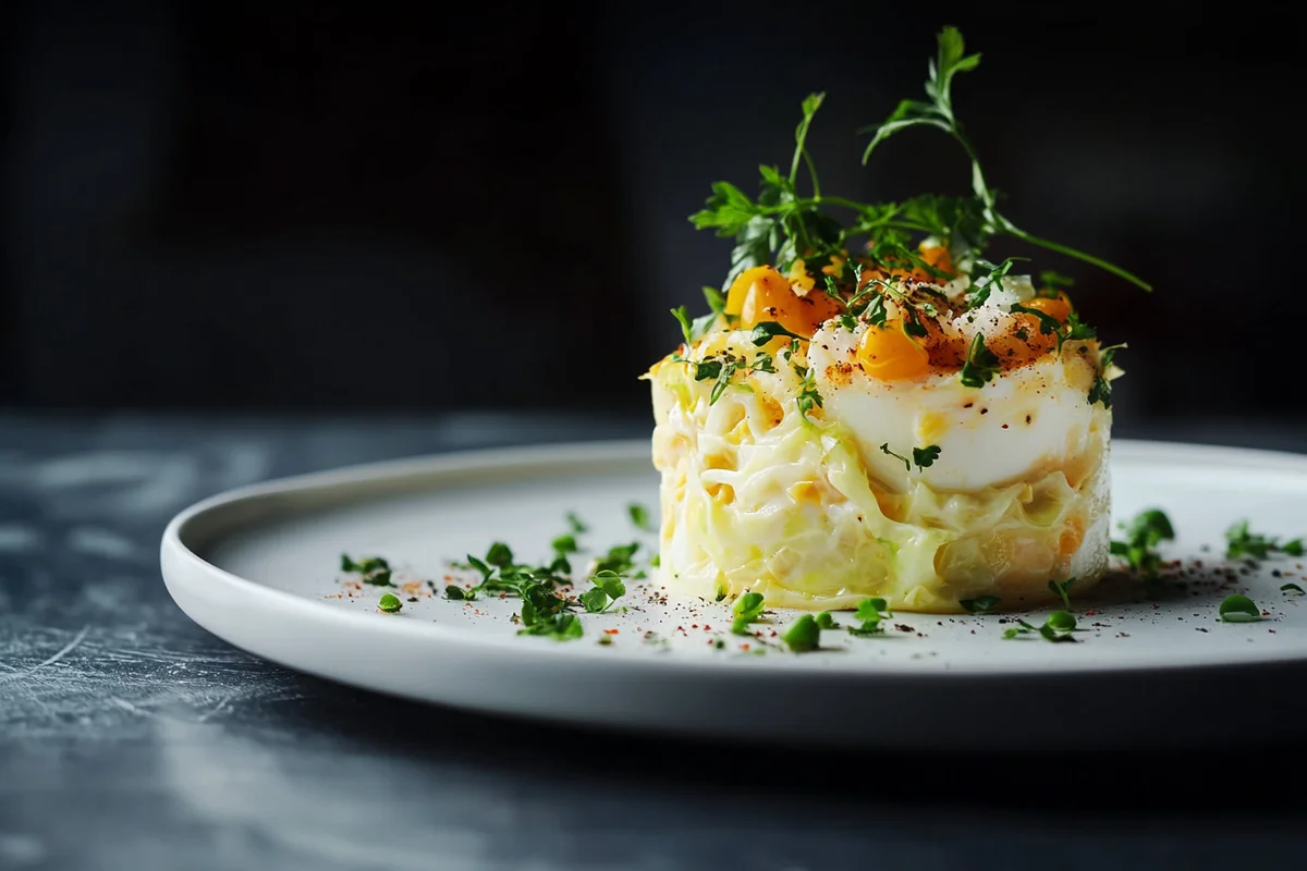 A tasty and simple cabbage and egg recipe dish.